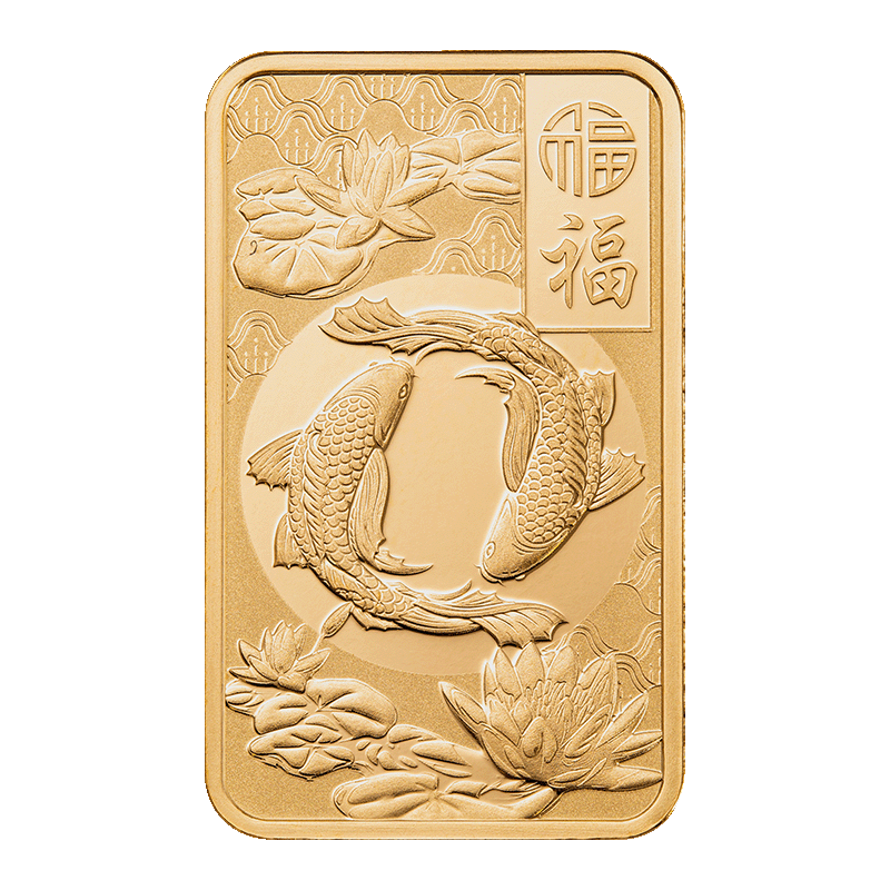 Image for 5g Good Luck Gold Bar - Koi Fish from TD Precious Metals